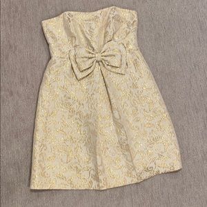 Lilly Pulitzer size 2 gold taffeta cocktail dress